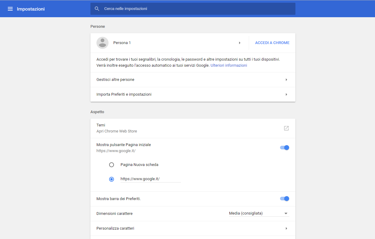 Come cambiare manualmente Home Page e New Tab di Chrome Come cambiare manualmente Home Page e New Tab di Chrome