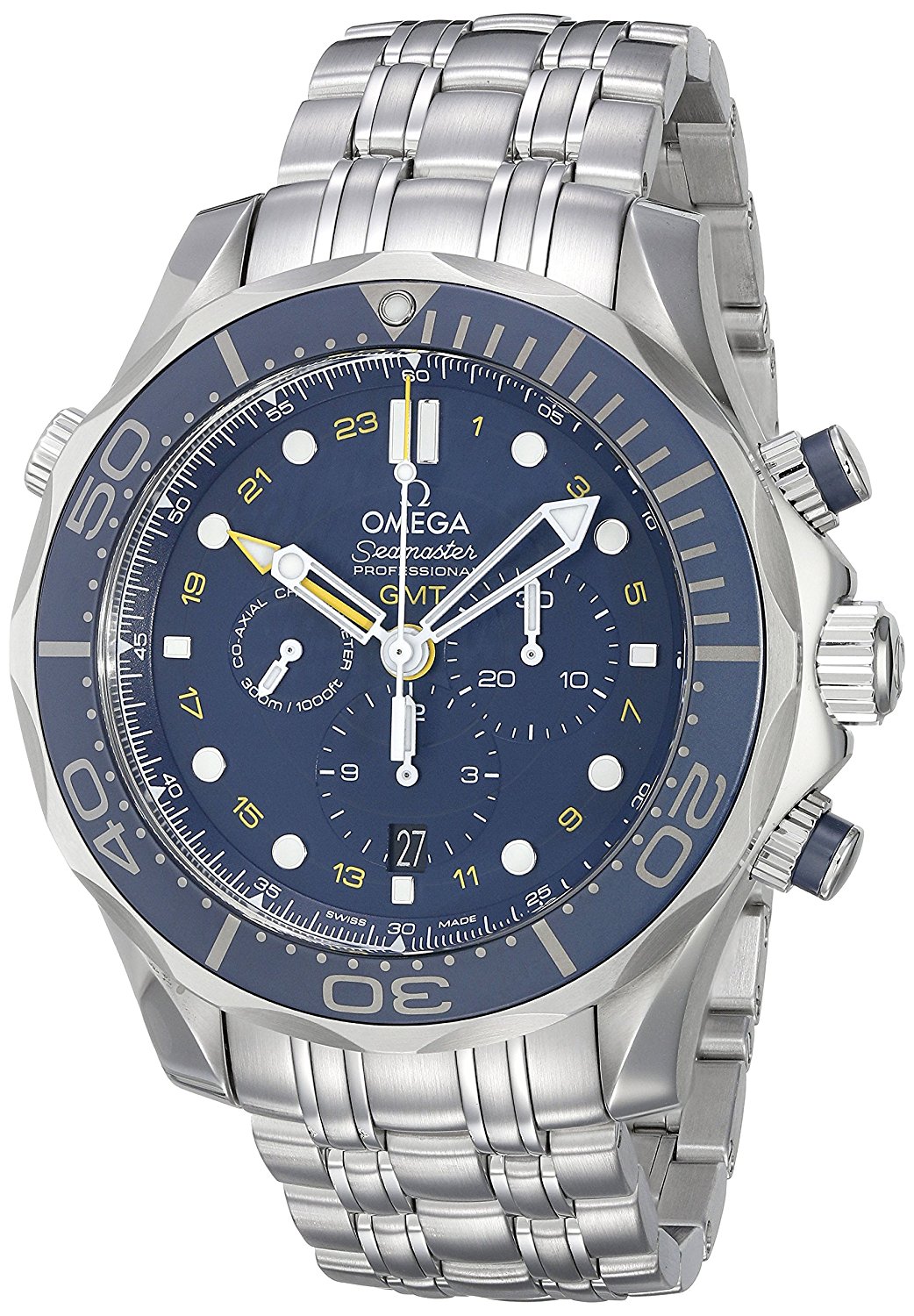 Seamaster Omega sub, 300 m, coassiale 212,30.44,52.03,001 GMT-Orologio cronografo da uomo 