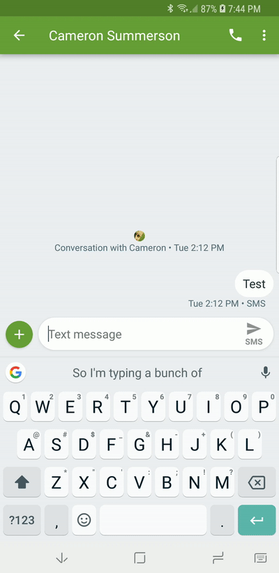 Modalità a una mano in Gboard Modalità a una mano in Gboard