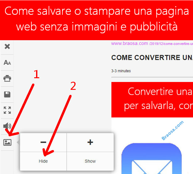 Come stampare o salvare una pagina di un sito eliminando pubblicità e immagini