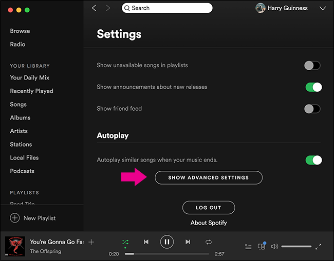 Impostazioni avanzate volume Spotify Impostazioni avanzate volume Spotify