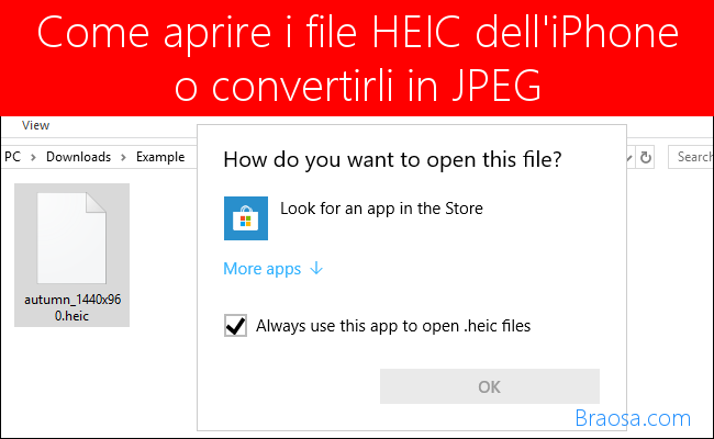 Come aprire i file HEIC dell'iphone o convertirli in JPEG