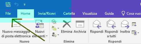 menu file Outlook menu file Outlook