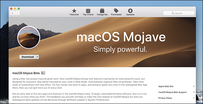 scaricare la versione beta di Mojave dal Mac App Store scaricare la versione beta di Mojave dal Mac App Store