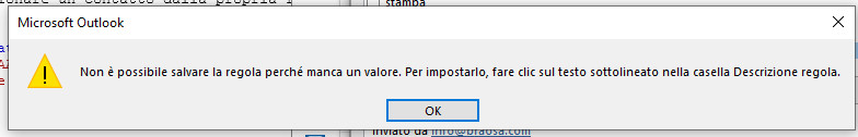 Finestra dialogo Outlook Finestra dialogo Outlook