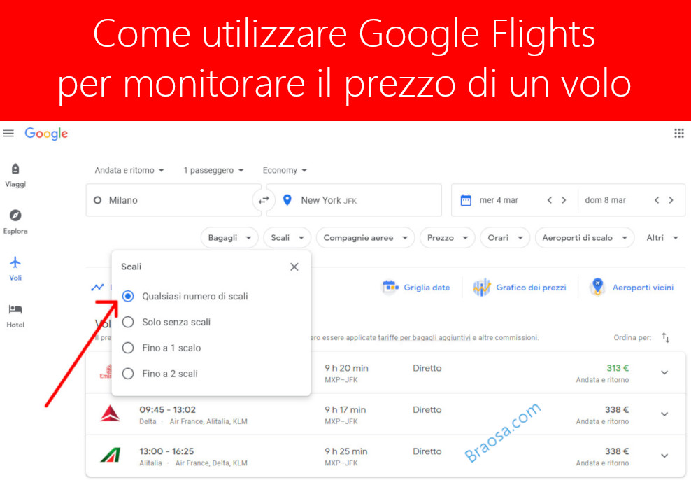 Come monitorare i prezzi dei voli con Google Flights Come monitorare i prezzi dei voli con Google Flights