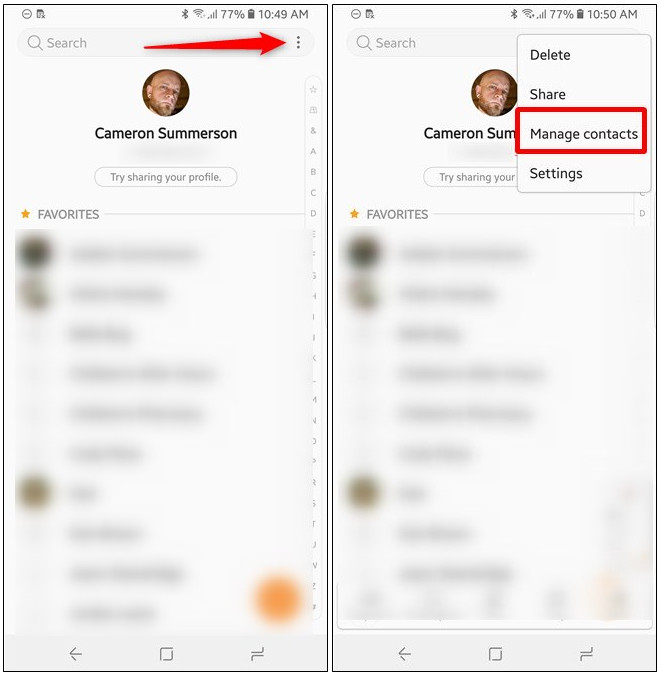 Come esportare i contatti nell'app Contatti Samsung Come esportare i contatti nell'app Contatti Samsung