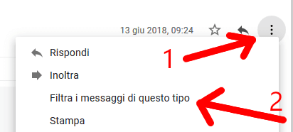 Filtra i messaggi di questo tipo Filtra i messaggi di questo tipo
