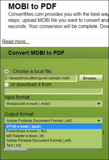 Convertire MOBI in PDF Convertire MOBI in PDF