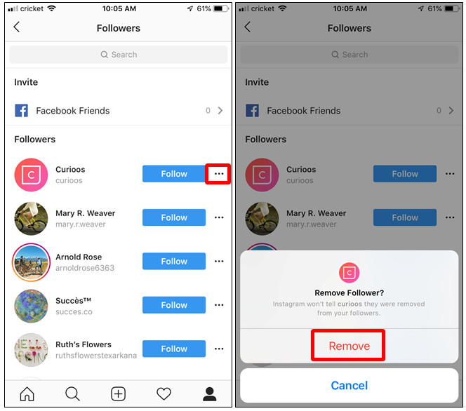 impedire ad un utente di seguirci su Instagram