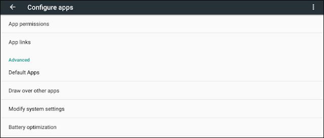 Apps predefinite nella schermata Configura applicazioni Apps predefinite nella schermata Configura applicazioni