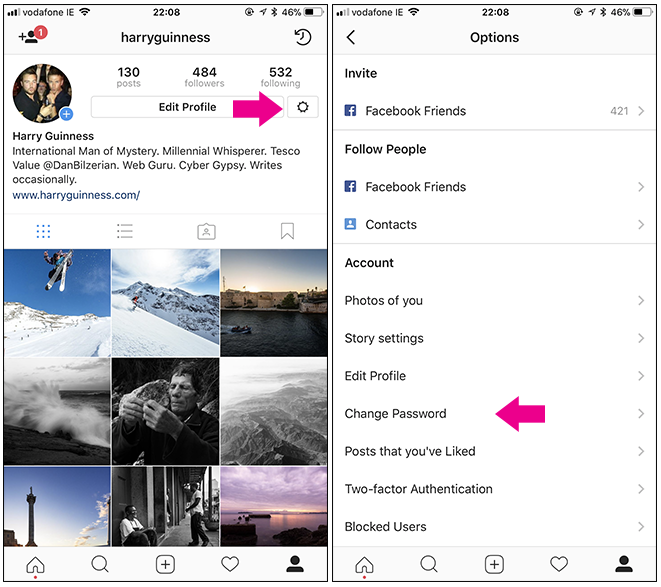 impostazioni account cambio password instagram impostazioni account cambio password instagram