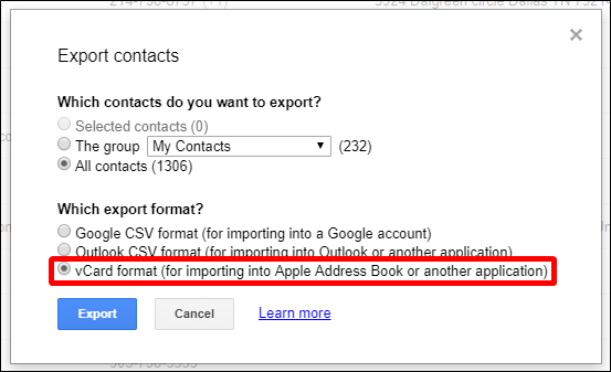 esportare vcard contatti icloud esportare vcard contatti icloud