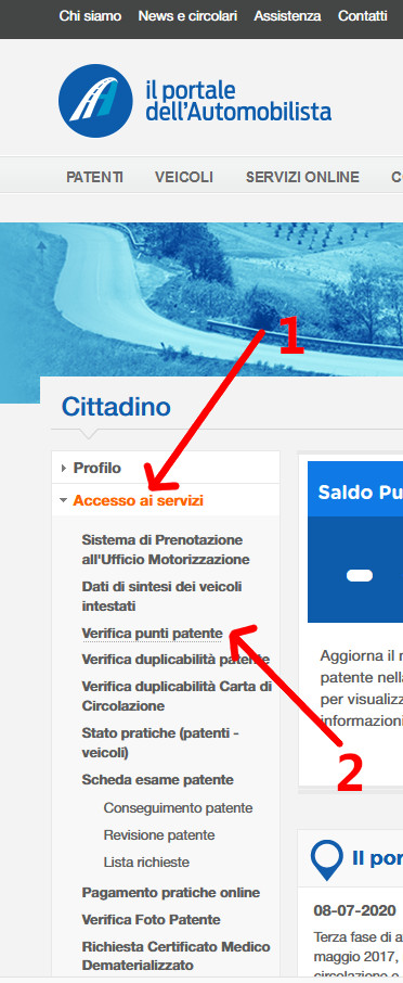 Saldo punti patente
