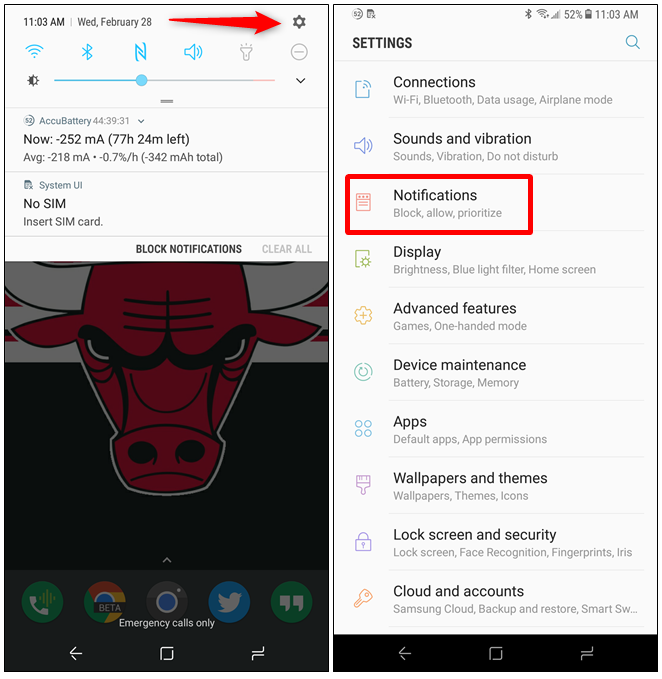 Disabilitare le notifiche sui dispositivi Samsung Galaxy