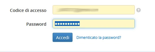 Selezione campo password