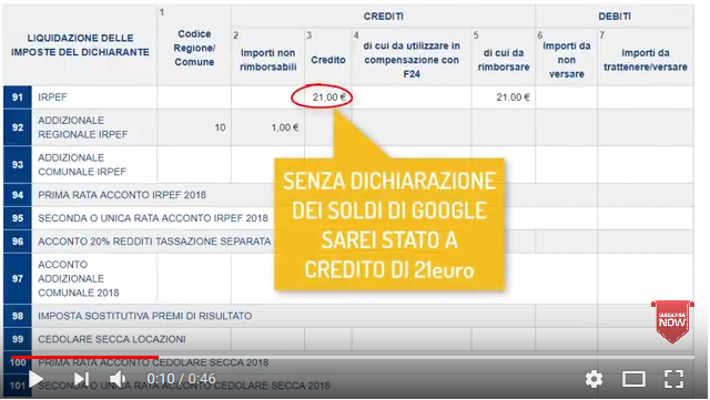Somme a credito senza dichiarare le entrate di Youtube e Google Somme a credito senza dichiarare le entrate di Youtube e Google