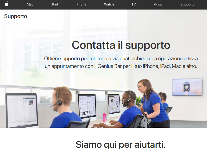 Contatto supporto ufficiale Apple Contatto supporto ufficiale Apple