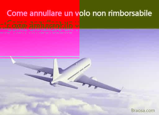 Come annullare un volo non rimborsabile