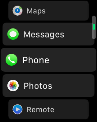 Modalità scorrimento touch menu Apple Watch Modalità scorrimento touch menu Apple Watch