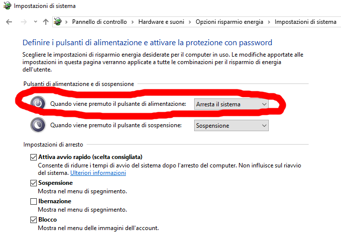 disabilitare Avvio rapido Windows 10 disabilitare Avvio rapido Windows 10