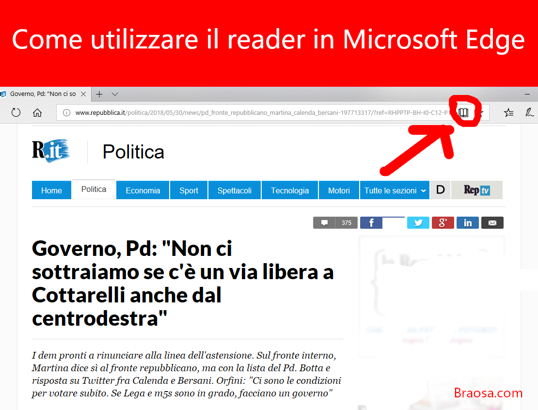 Come utilizzare la vista di lettura in Microsoft Edge Come utilizzare la vista di lettura in Microsoft Edge