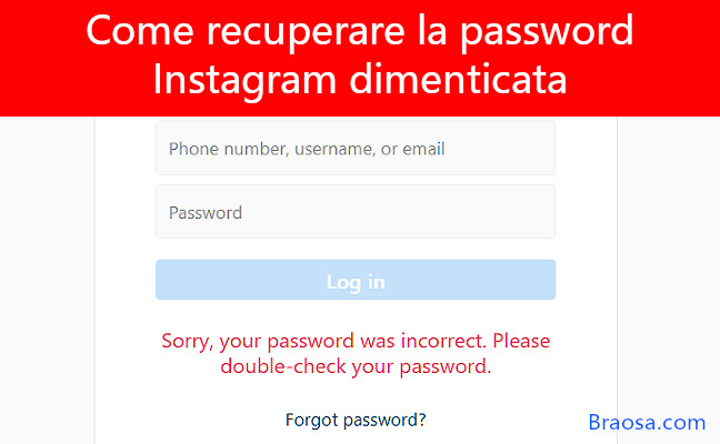 Come recuperare la password di Instagram dimenticata Come recuperare la password di Instagram dimenticata