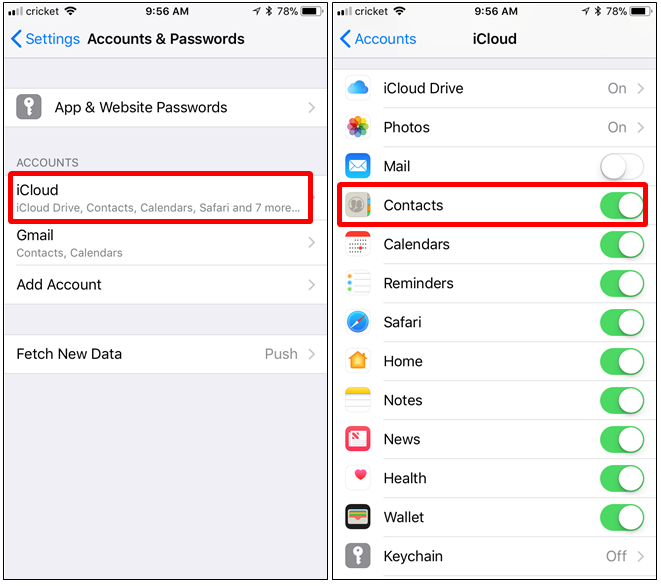 Aprire il menu di iCloud Aprire il menu di iCloud