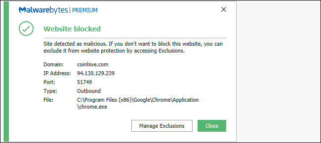 utilizzare il software antimalware che blocca i minatori