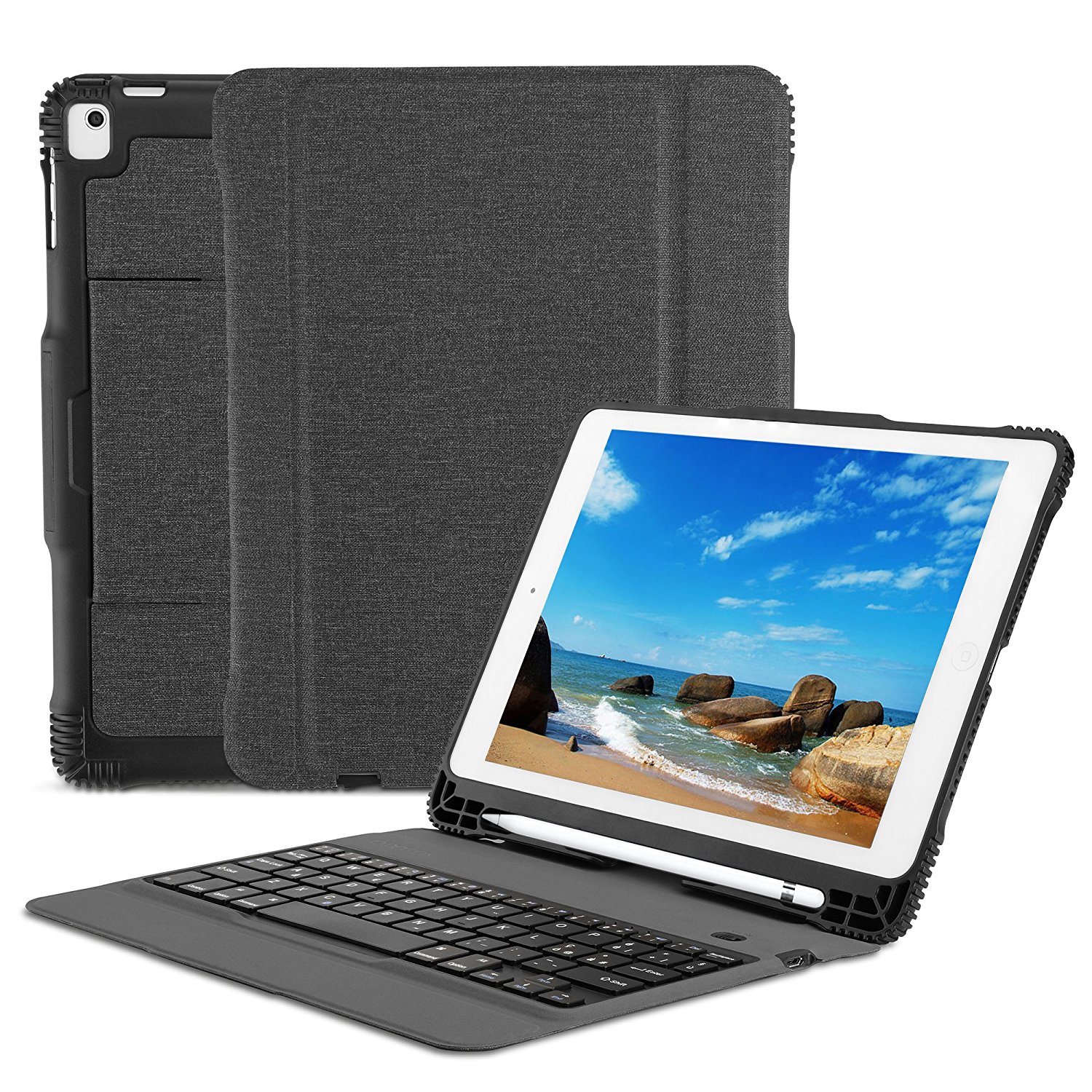 Custodia con Tastiera Bluetooth per Nuovo iPad OMOTON® Custodia con Tastiera Bluetooth per Nuovo iPad OMOTON®