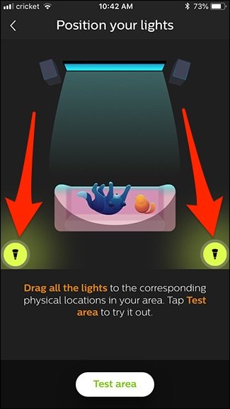 Area test Hue app Philips Area test Hue app Philips