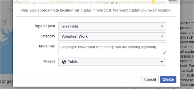 localizzazione richiesta aiuto emergenze facebook