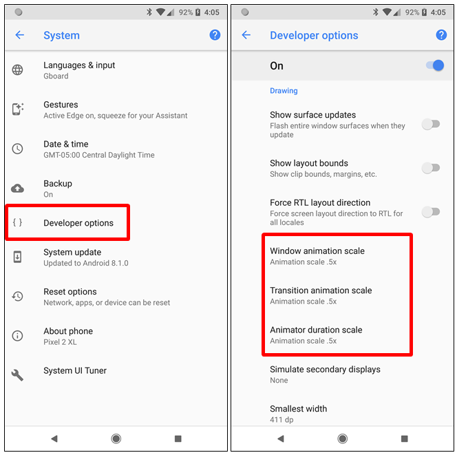 Opzioni sviluppatore android Opzioni sviluppatore android