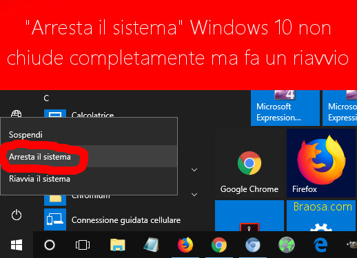 L'arresto non chiude completamente Windows 10 ma lo riavvia L'arresto non chiude completamente Windows 10 ma lo riavvia