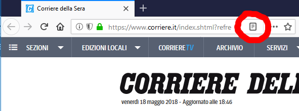 Abilitare la visualizzazione del lettore nel browser desktop Abilitare la visualizzazione del lettore nel browser desktop