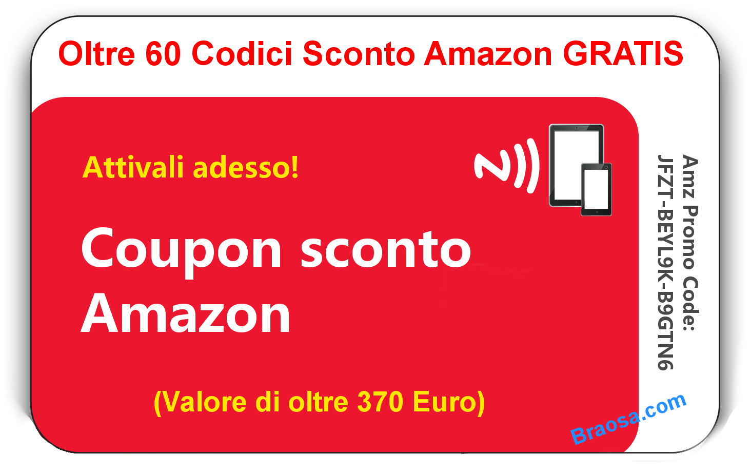 60 CODICI COUPON AMAZON GRATIS FINO A 50 EURO DA PRELEVARE OGGI 60 CODICI COUPON AMAZON GRATIS FINO A 50 EURO DA PRELEVARE OGGI