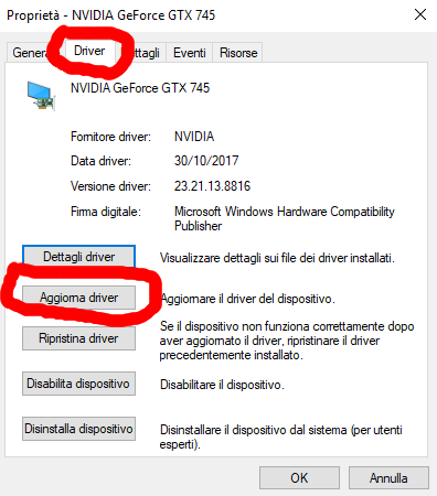 Aggiornamento manuale dei drivers grafici su Windows Aggiornamento manuale dei drivers grafici su Windows