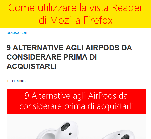 Come usare ed aprire il lettore di Firefox Come usare ed aprire il lettore di Firefox