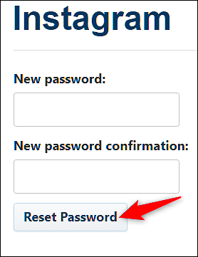 Digita la tua nuova password su Instagram Digita la tua nuova password su Instagram