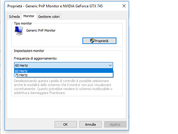 Selezione della frequenza di aggiornamento del nostro monitor Selezione della frequenza di aggiornamento del nostro monitor