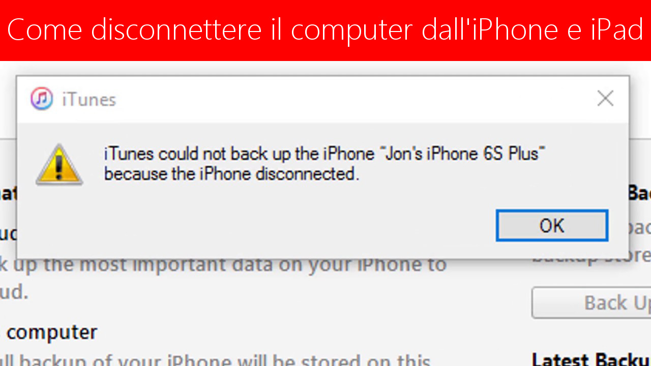 Come disconnettere il computer dall'iPhone i dall'iPad Come disconnettere il computer dall'iPhone i dall'iPad