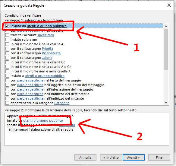 Regole posta in arrivo Outlook Regole posta in arrivo Outlook