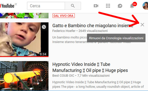 Eliminare un video dalla cronologia di visualizzazioni di YouTube