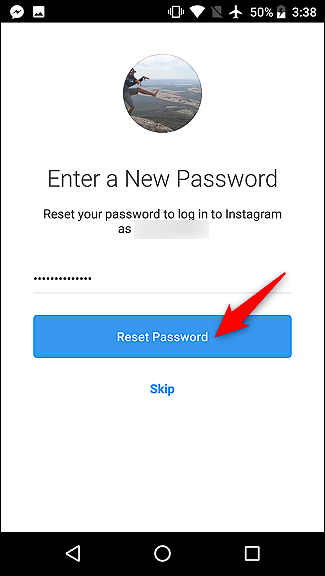 Digitare la nuova password Instagram Digitare la nuova password Instagram