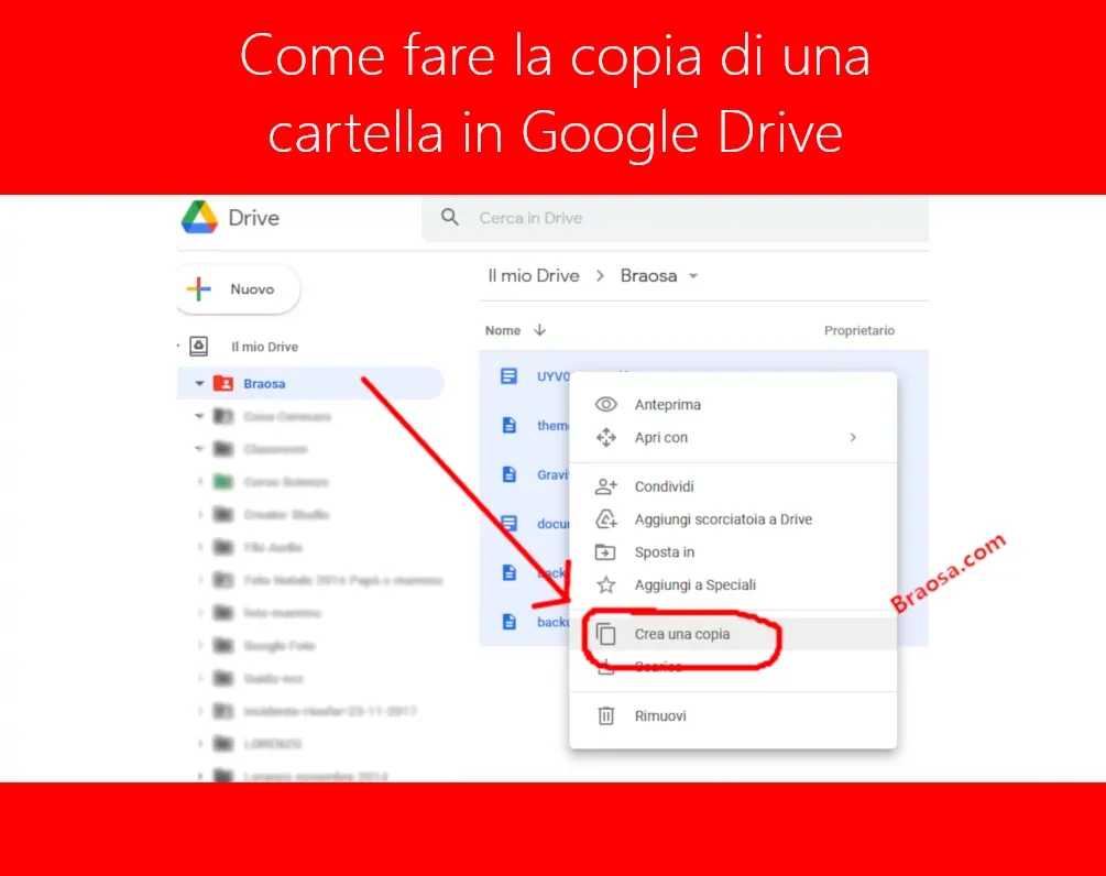 Come fare la copia di una cartella Google Drive