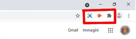 Barra delle estensioni di Chrome