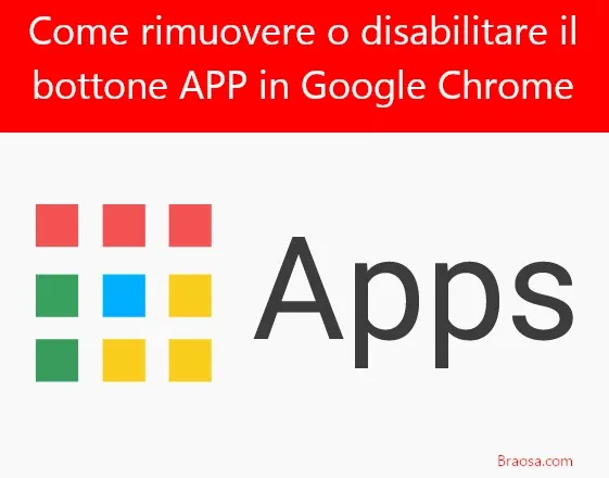 Come eliminare il bottone APP in Google Chrome