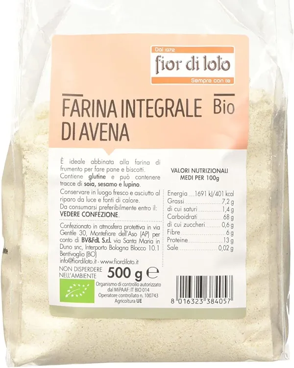 Farina d'avena integrale biologica