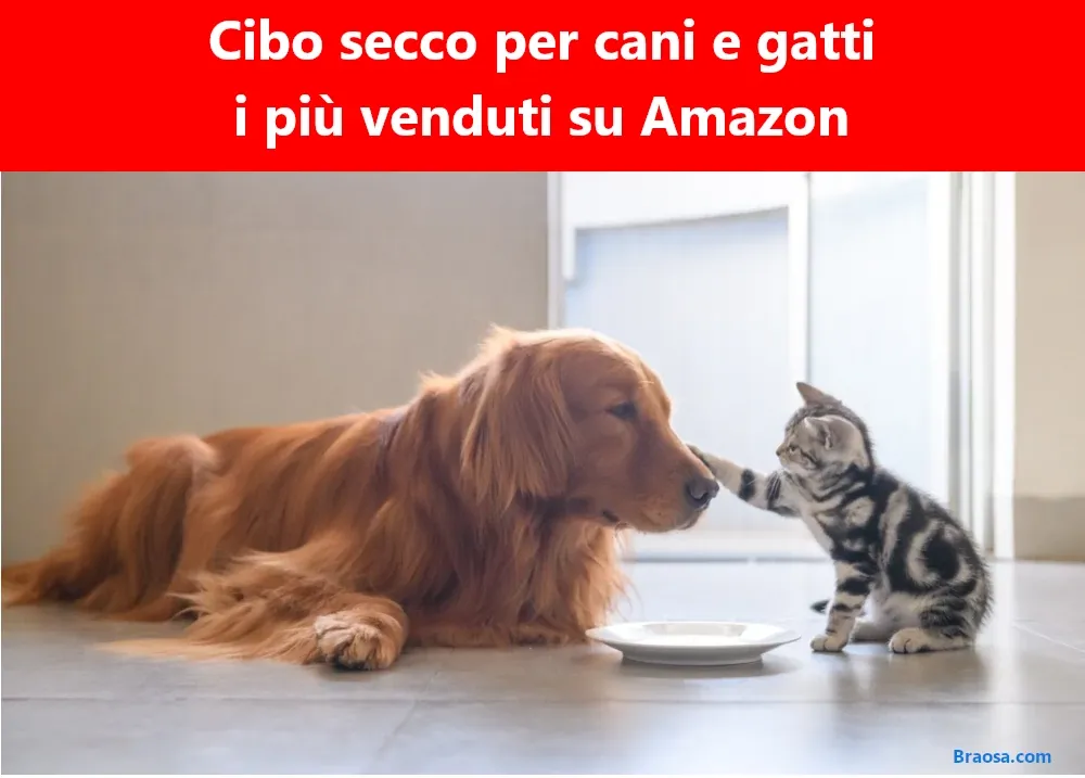Cibo secco per cani e gatti i più popolari su Amazon