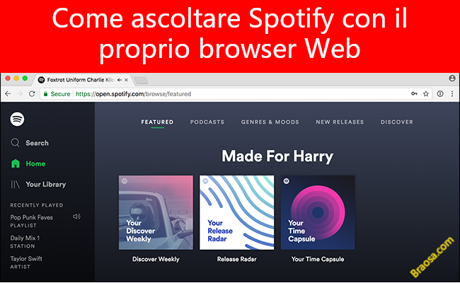 Come ascoltare Spotify con il proprio browser Web Come ascoltare Spotify con il proprio browser Web